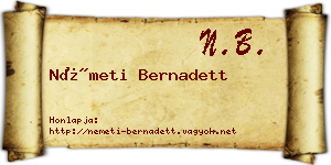 Németi Bernadett névjegykártya